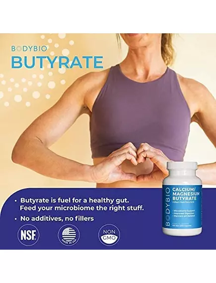BodyBio Butyrate Cal-Mag / Бутират с кальцием и магнием 250 капсул, фото 6 в магазине биодобавок nutrido.shop