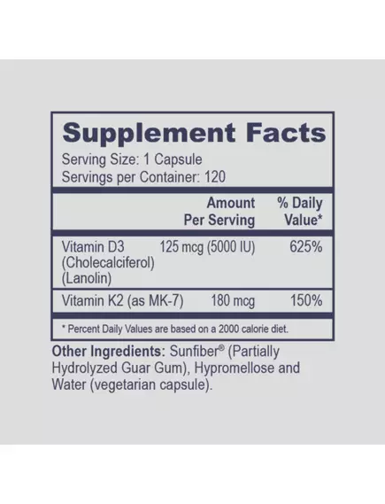 PROFESSIONAL HEALTH VITAMIN D3 5000 WITH K2 / ВІТАМІН D3 5000 З K2 120 КАПСУЛ, фото 2 від магазину біодобавок nutrido.shop