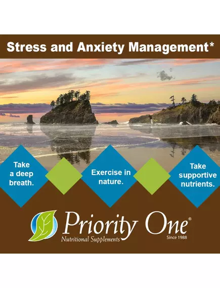 Priority One Priority Calm / Підтримка здорової реакції на стрес 90 капсул, фото 6 в магазине биодобавок nutrido.shop