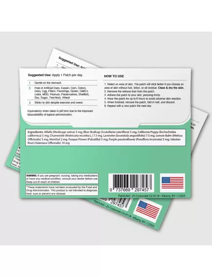 Patch Aid Sleep Aid Topical for Kids Melatonin-Free / Патчі для сну для дітей без мелатоніну 30 шт., фото 4 від магазину біодобавок nutrido.shop