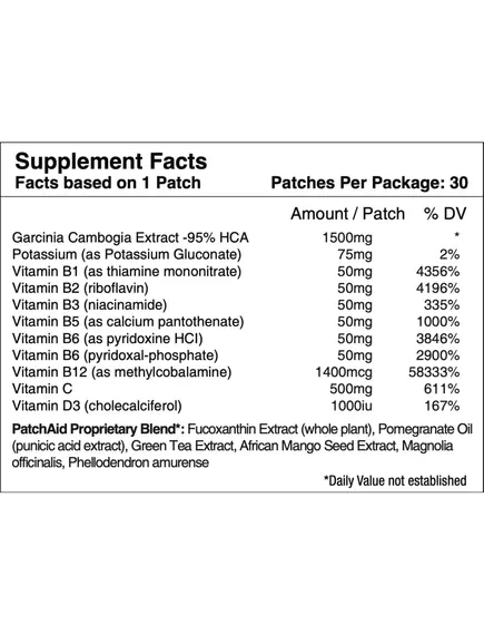 BARIATRICPAL GARCINIA CAMBOGIA TOPICAL / ПАТЧ ГАРЦИНІЯ КАМБОДЖІЙСЬКА НА 30 ДНІВ, фото 5 від магазину біодобавок nutrido.shop