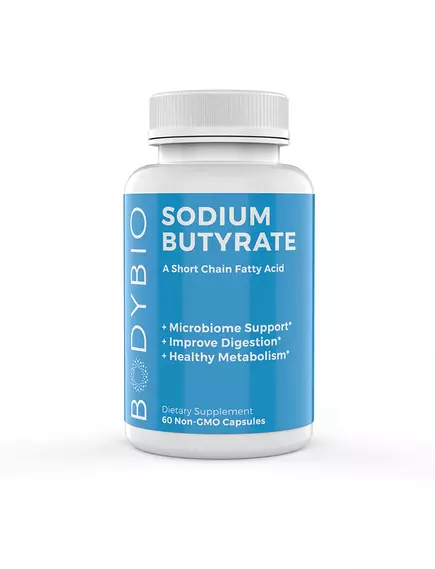 BODYBIO SODIUM BUTYRATE / БУТИРАТ НАТРІЮ 60 КАПС від магазину біодобавок nutrido.shop