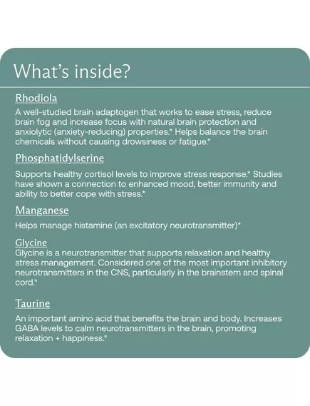 BodyBio Calm / Підтримка нервової системи та зниження стресу 60 капсул, фото 6 в магазине биодобавок nutrido.shop