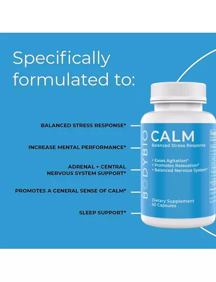 BodyBio Calm / Підтримка нервової системи та зниження стресу 60 капсул, фото 8 в магазине биодобавок nutrido.shop