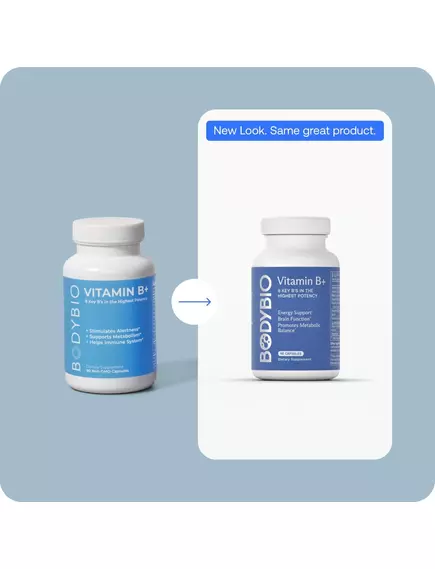 BodyBio Vitamin B+ / Комплекс вітамінів групи Б 90 капсул, фото 6 в магазине биодобавок nutrido.shop