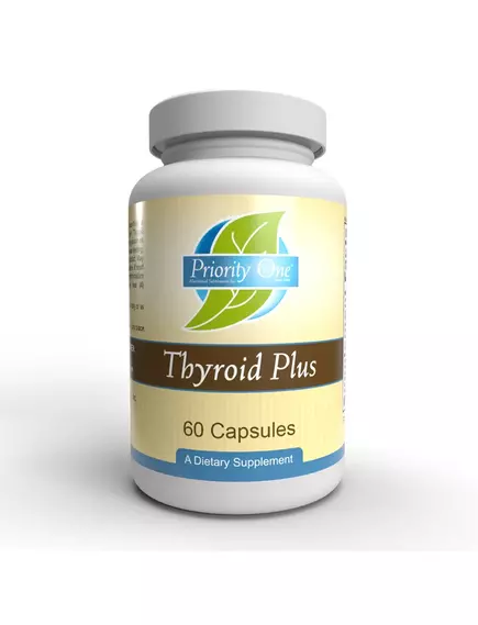 Priority One Thyroid Plus / Щитоподібна залоза 65 мг + поживні речовини 60 капсул від магазину біодобавок nutrido.shop