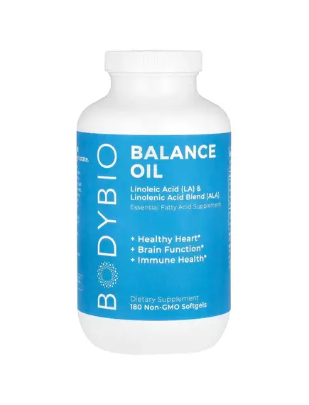 BodyBio Balance Oil / Органічна лінолева та ліноленова кислоти (Омега 3 і 6) 180 капсул від магазину біодобавок nutrido.shop