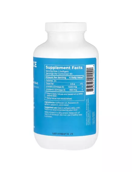 BodyBio Balance Oil / Органічна лінолева та ліноленова кислоти (Омега 3 і 6) 180 капсул, фото 2 від магазину біодобавок nutrido.shop