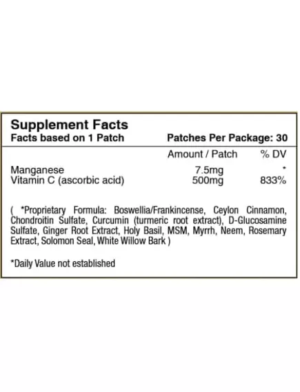 BARIATRICPAL GLUCOSAMINE AND CHONDROITIN TOPICAL / ПАТЧ ГЛЮКОЗАМІН І ХОНДРОЇТИН НА 30 ДНІВ, фото 5 від магазину біодобавок nutrido.shop