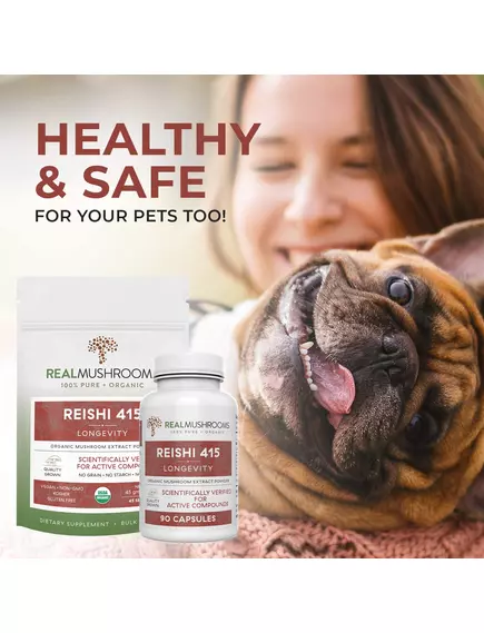 REAL MUSHROOMS REISHI / РЕЙША ОРГАНІК 90 КАПС, фото 6 від магазину біодобавок nutrido.shop