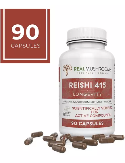REAL MUSHROOMS REISHI / РЕЙША ОРГАНІК 90 КАПС, фото 7 від магазину біодобавок nutrido.shop