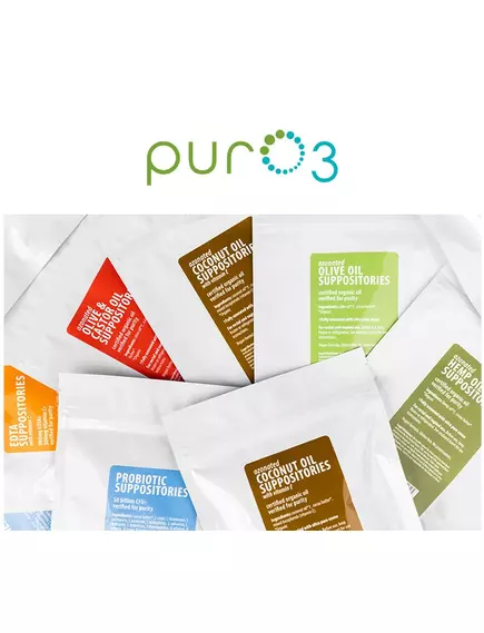 PurO3 Ozonated Hemp Oil Suppositories / Свечи с озоном +масло конопли 30 шт, фото 2 в магазине биодобавок nutrido.shop