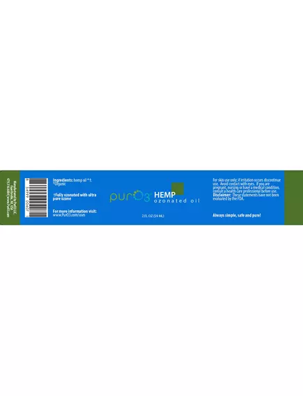 PURO3 OZONATED HEMP OIL / ОЗОНОВАНА КОНОПЛЯНА ОЛІЯ 59 МЛ, фото 2 від магазину біодобавок nutrido.shop