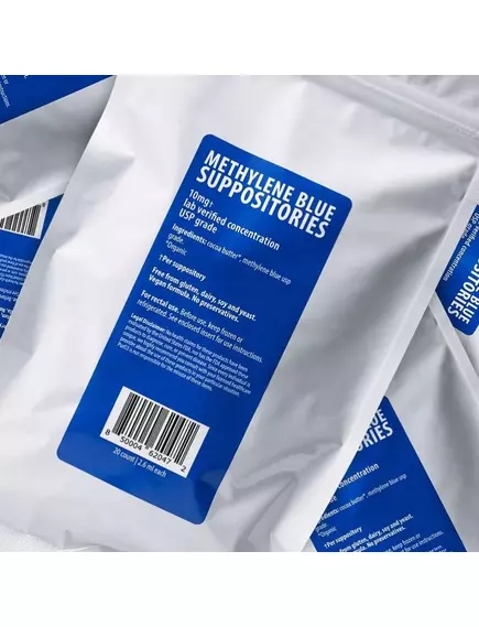 PurO3 Methylene Blue Suppositories / Супозиторії з метиленовим синім 20 шт., фото 2 від магазину біодобавок nutrido.shop