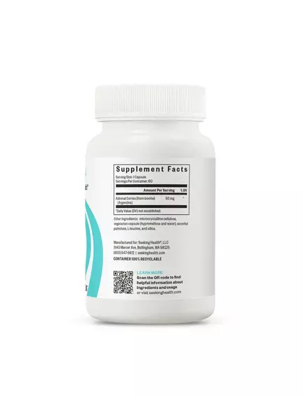 Seeking Health Adrenal Cortex / Кора надниркових залоз 60 капсул, фото 3 від магазину біодобавок nutrido.shop