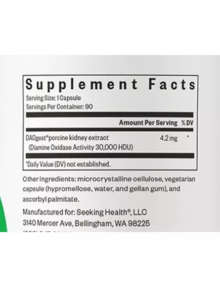 Seeking Health Histamine Digest (Formerly Histamine Block) / Блокировка гистамина ДАО 10.000 90 капс, фото 8 в магазине биодобавок nutrido.shop