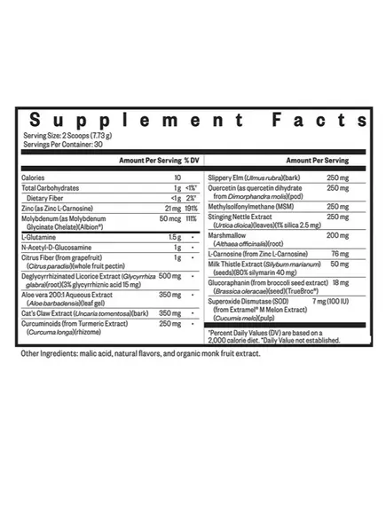 Seeking Health Optimal GI Plus / Поддержка слизистой оболочки ЖКТ с Л-глутамином 206 г, фото 4 в магазине биодобавок nutrido.shop