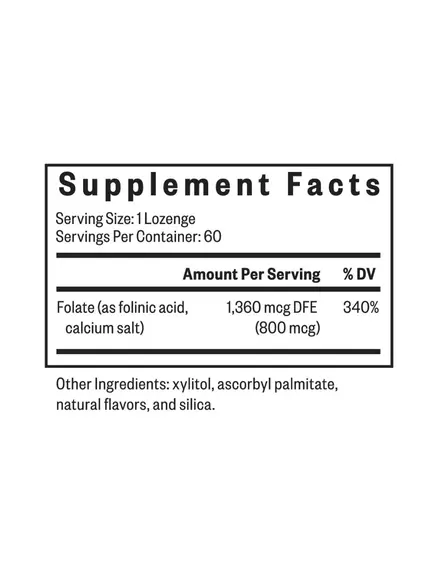 SEEKING HEALTH FOLINIC ACID LOZENGE / ФОЛІНОВА КИСЛОТА 60 ЛЬОДЯНИКІВ, фото 6 від магазину біодобавок nutrido.shop