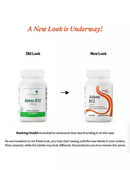 SEEKING HEALTH ADENO B12 / БІОДОСТУПНИЙ Б12 АДЕНОЗИЛКОБАЛАМІН 3000 МКГ 60 ЛЬОДЯНИКІВ, фото 2 від магазину біодобавок nutrido.shop