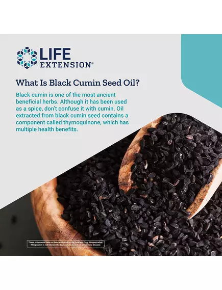 Life Extension Black Cumin Seed Oil / Олія насіння чорного кмину 60 капсул, фото 4 від магазину біодобавок nutrido.shop