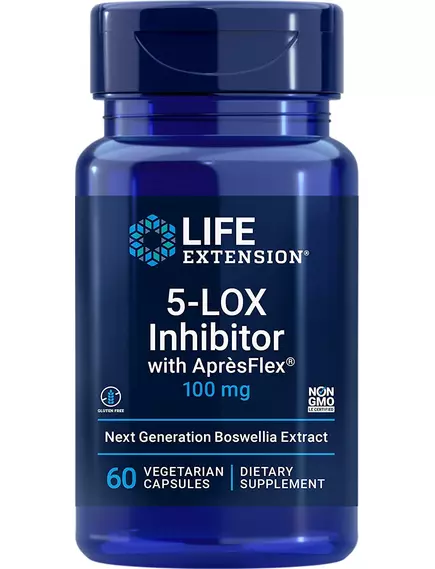 LIFE EXTENSION 5-LOX INHIBITOR WITH APRÈSFLEX / БОСВЕЛІЯ 5-LOX БЛОКАТОР З APRESFLEX 60 КАПСУЛ від магазину біодобавок nutrido.shop