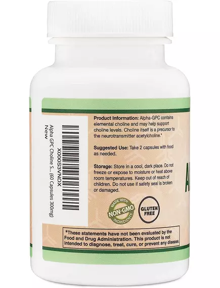 DOUBLE WOOD ALPHA GPC / АЛЬФА-ГПХ ХОЛІН ДЛЯ КОГНІТИВНОГО ЗДОРОВ'Я 60 КАПСУЛ, фото 7 від магазину біодобавок nutrido.shop