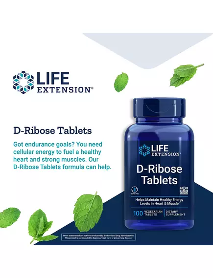 Life Extension D-Ribose / Д-рибоза для поддержания клеточной энергии и здоровья сердца 100 таблеток, фото 7 в магазине биодобавок nutrido.shop