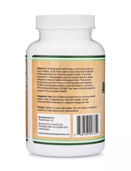 DOUBLE WOOD ANDROGRAPHIS / АНДРОГРАФІС ПІДТРИМКА ЗДОРОВ'Я ІМУННОЇ СИСТЕМИ 120 КАПСУЛ, фото 3 від магазину біодобавок nutrido.shop