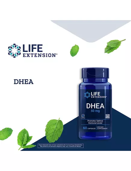 LIFE EXTENSION DHEA / ДГЕА ПІДТРИМКА ПРИ ВТОМІ ТА ГОРМОНАЛЬНОМУ ВИСНАЖЕННІ 50 МГ 60 КАПСУЛ, фото 3 від магазину біодобавок nutrido.shop
