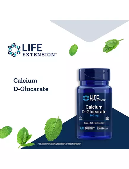 Life Extension Calcium D-Glucarate/D-глюкарат кальцію 200 мг 60 капсул, фото 7 в магазине биодобавок nutrido.shop