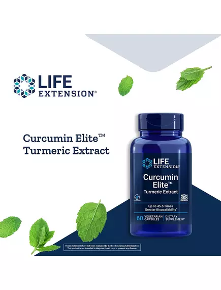 Life Extension Curcumin Elite Turmeric Extract / Биодоступный куркумин 60 капсул, фото 4 в магазине биодобавок nutrido.shop