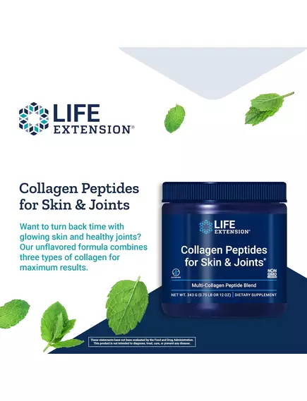 Life Extension Collagen Peptides for Skin & Joints / Пептиди колагену для шкіри та суглобів 343 г, фото 4 в магазине биодобавок nutrido.shop