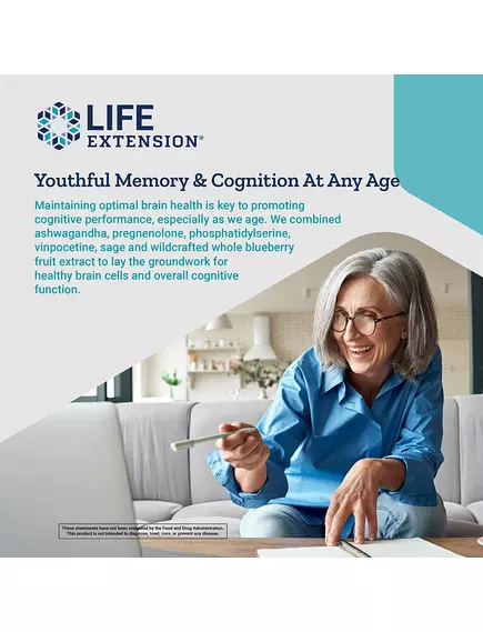 Life Extension Cognitex Elite Pregnenolone / Когнитекс Элит Прегненолон поддержка мозга 60 капсул, фото 4 в магазине биодобавок nutrido.shop