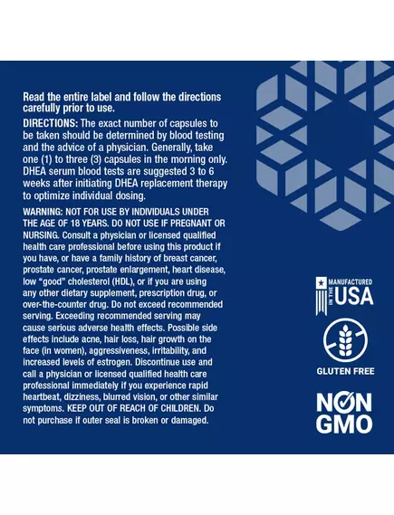 Life Extension DHEA / ДГЭА 25 мг 100 капсул, фото 3 в магазине биодобавок nutrido.shop