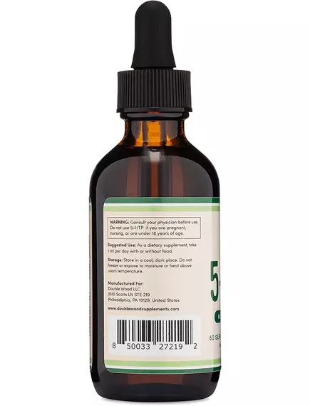 DOUBLE WOOD 5-HTP LIQUID DROPS / 5-ГІДРОКСИТРИПТОФАН ДЛЯ ГАРНОГО НАСТРОЮ ТА СНУ РІДКИЙ 60 МЛ, фото 3 від магазину біодобавок nutrido.shop