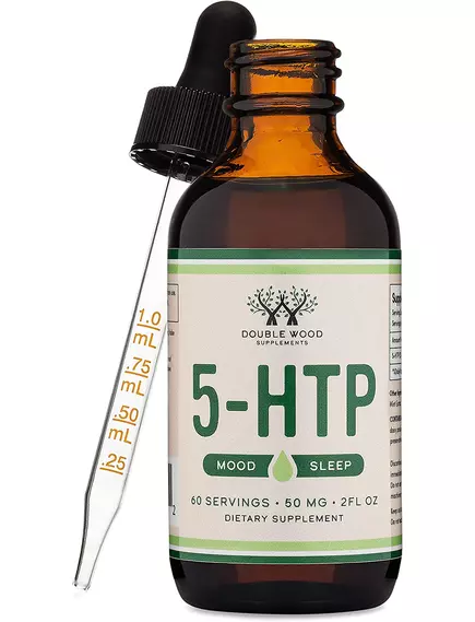 DOUBLE WOOD 5-HTP LIQUID DROPS / 5-ГІДРОКСИТРИПТОФАН ДЛЯ ГАРНОГО НАСТРОЮ ТА СНУ РІДКИЙ 60 МЛ, фото 5 від магазину біодобавок nutrido.shop