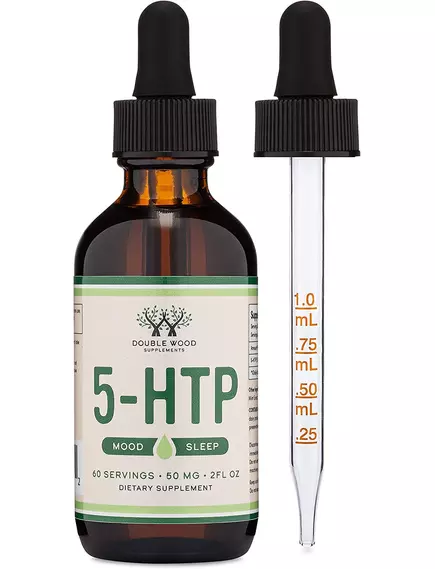 DOUBLE WOOD 5-HTP LIQUID DROPS / 5-ГІДРОКСИТРИПТОФАН ДЛЯ ГАРНОГО НАСТРОЮ ТА СНУ РІДКИЙ 60 МЛ, фото 6 від магазину біодобавок nutrido.shop