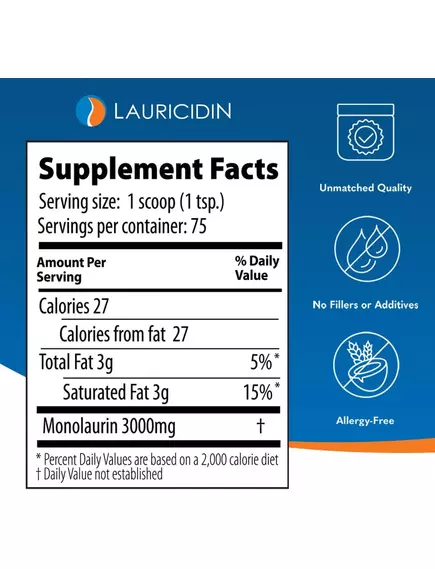 Lauricidin Лаурисидин 227 г (Монолаурин) Противовирусная поддержка, фото 5 купить в магазине биодобавок nutrido.shop Lauricidin Лаурисидин 227 г (Монолаурин) Противовирусная поддержка, фото 5 в магазине биодобавок nutrido.shop