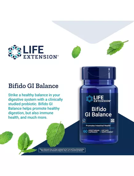Life Extension Bifido GI Balance / Біфідобактерії Bifidobacterium longum BB536 60 капсул, фото 4 від магазину біодобавок nutrido.shop