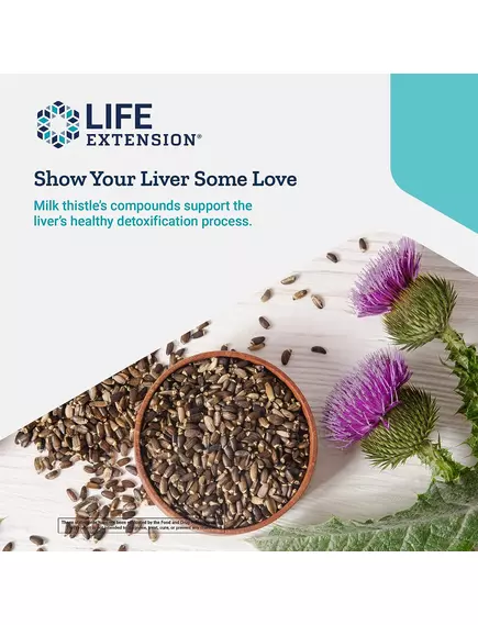 LIFE EXTENSION ADVANCED MILK THISTLE / РОЗТОРОПША ДЛЯ ЗДОРОВ'Я ПЕЧІНКИ 120 ГЕЛЬ КАПСУЛ, фото 8 від магазину біодобавок nutrido.shop