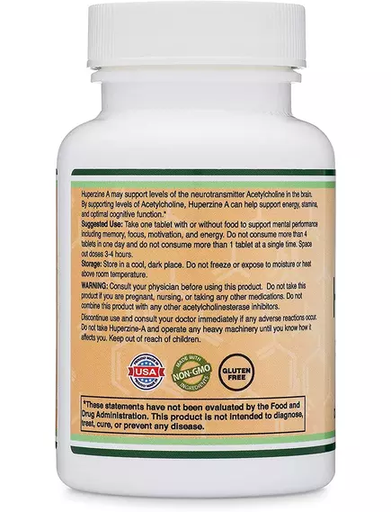 DOUBLE WOOD HUPERZINE A / ГІПЕРЗИН А ПІДТРИМКА ЗДОРОВ'Я МОЗКУ 120 ТАБЛ, фото 3 від магазину біодобавок nutrido.shop