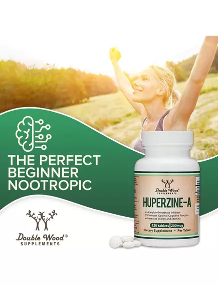 DOUBLE WOOD HUPERZINE A / ГІПЕРЗИН А ПІДТРИМКА ЗДОРОВ'Я МОЗКУ 120 ТАБЛ, фото 4 від магазину біодобавок nutrido.shop