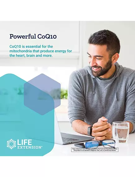 LIFE EXTENSION SUPER-ABSORBABLE COQ10 (UBIQUINONE) WITH D-LIMONENE / УБІХІНОН КУ10 З D-ЛИМОНЕНОМ 50 МГ 60 КАПСУЛ, фото 3 від магазину біодобавок nutrido.shop