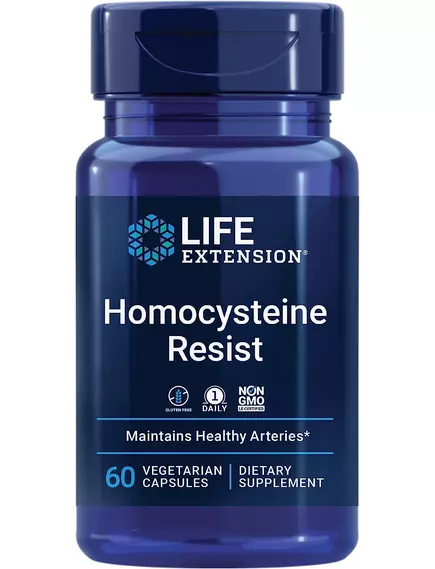 LIFE EXTENSION HOMOCYSTEINE RESIST / ПІДТРИМКА ЗДОРОВОГО РІВНЯ ГОМОЦИСТЕЇНУ 60 КАПСУЛ від магазину біодобавок nutrido.shop