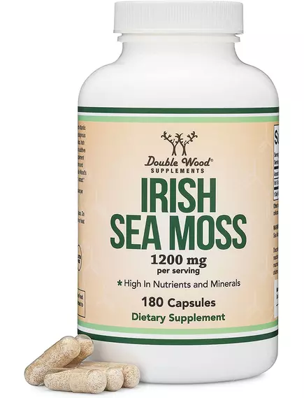 DOUBLE WOOD IRISH MOSS EXTRACT / ІРЛАНДСЬКИЙ МОХ ДЛЯ ЗДОРОВ'Я ОРГАНІВ ДИХАННЯ 180 КАПСУЛ, фото 2 від магазину біодобавок nutrido.shop