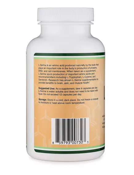 Double Wood L-Serine / Л Серин аминокислота для поддержки роста нейронов 180 капс, фото 3 в магазине биодобавок nutrido.shop