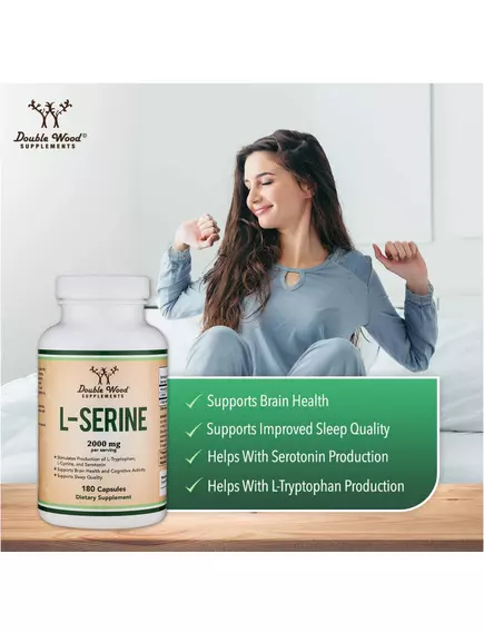 Double Wood L-Serine / Л Серин аминокислота для поддержки роста нейронов 180 капс, фото 4 в магазине биодобавок nutrido.shop