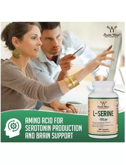 Double Wood L-Serine / Л Серин аминокислота для поддержки роста нейронов 180 капс, фото 5 в магазине биодобавок nutrido.shop