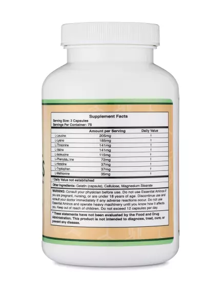 Double Wood Essential Amino Acids / Незаменимые аминокислоты 225 капсул, фото 2 купить в магазине биодобавок nutrido.shop Double Wood Essential Amino Acids / Незаменимые аминокислоты 225 капсул, фото 2 в магазине биодобавок nutrido.shop