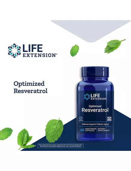Life Extension Optimized Resveratrol Elite / Оптимизированный ресвератрол поддержка долголетия 60 к, фото 3 в магазине биодобавок nutrido.shop